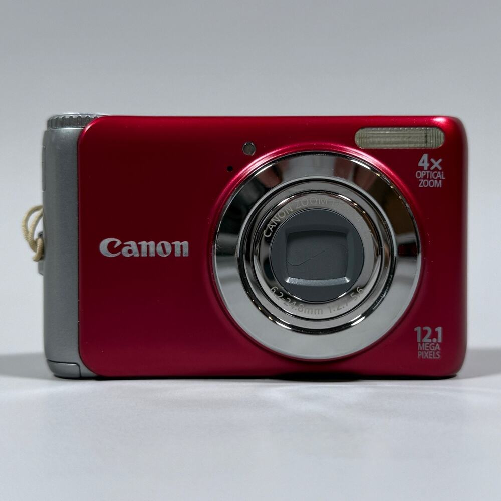 Canon RED PowerShot A3100 IS 12.1 MP Digital Camera Silver PC1474 w box WORKS